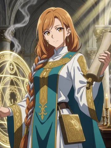 Portrait of High Priestess Amalthea, Summoning High Priestess