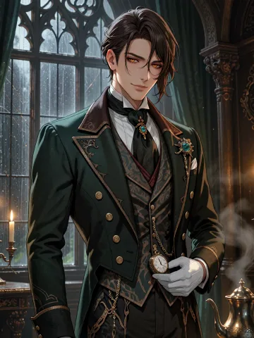 Portrait of Corvin, Contract-Bound Demon Butler